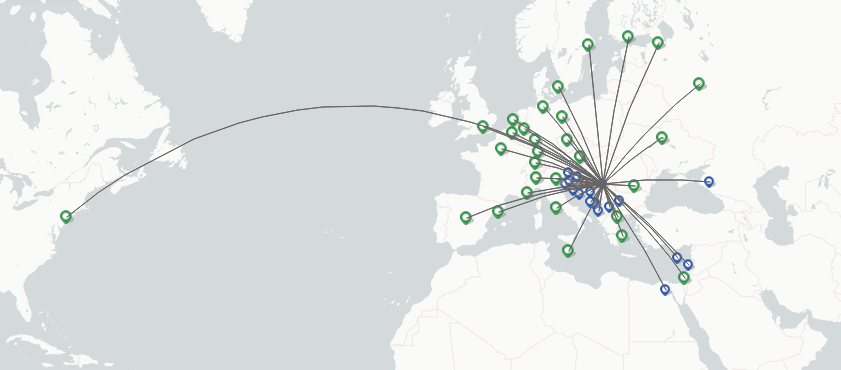 Air Serbia route map