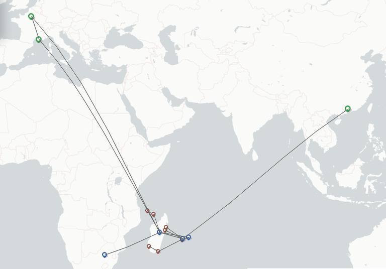 Air Madagascar route map
