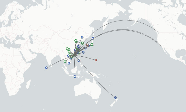 Hong Kong Airlines route map