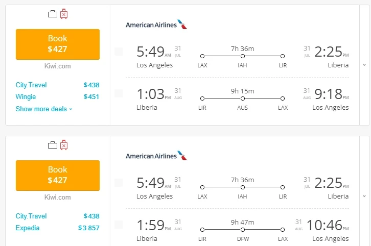 Cheap Flights from Los Angeles(LAX) to Liberia(LIR)