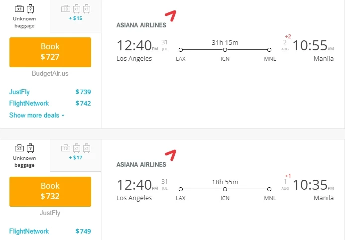 Oneway Flights from Los Angeles(LAX) to Manila(MNL)