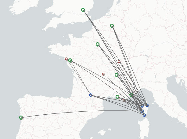 Air Corsica route map