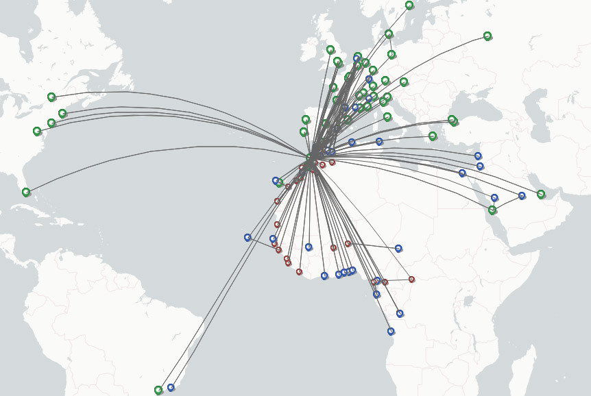 Royal Air Maroc route map