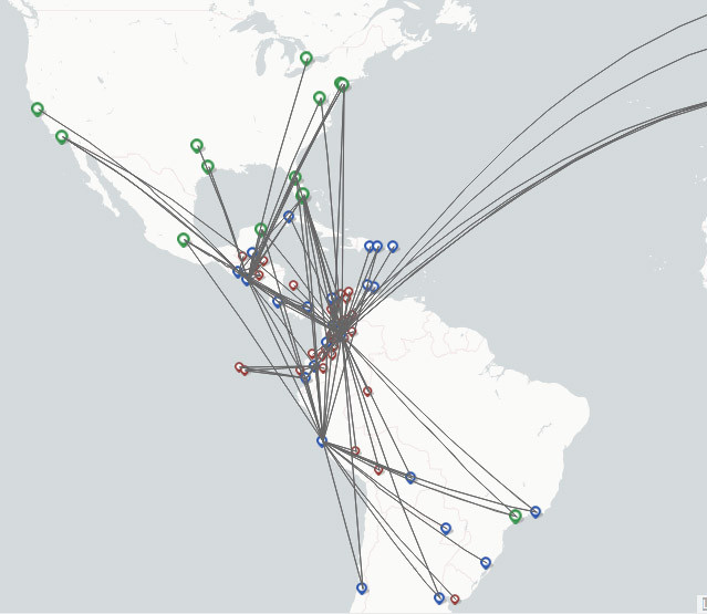 Avianca Peru route map
