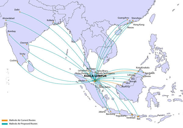 Malindo Air route map