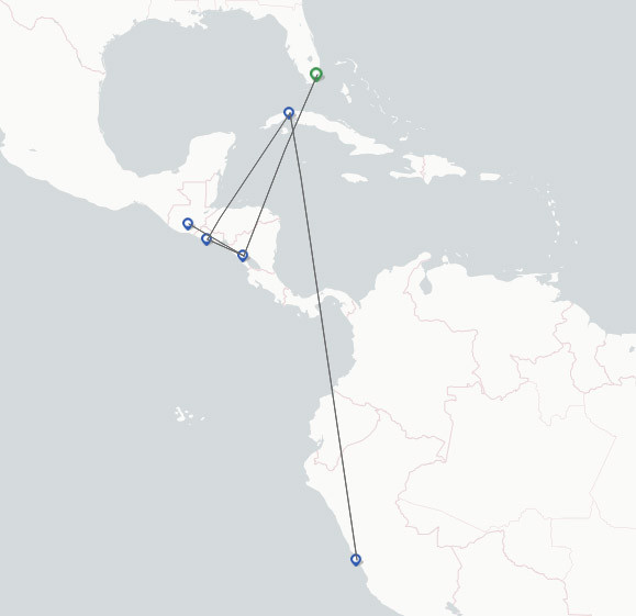 TACA route map