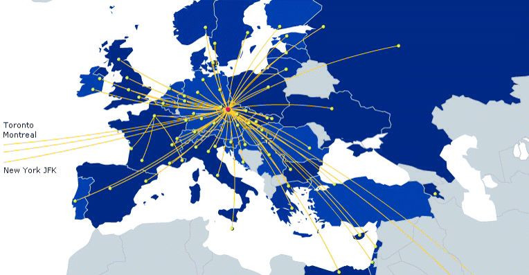 Czech Airlines route map