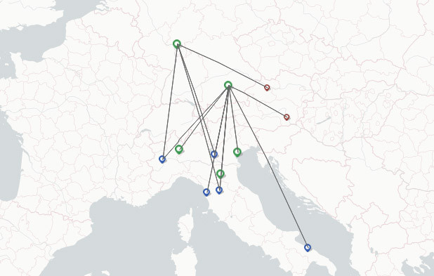 Air Dolomiti route map