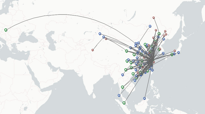 Shanghai Airlines route map