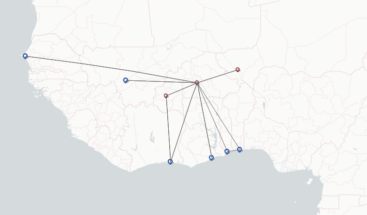 Air Burkina route map