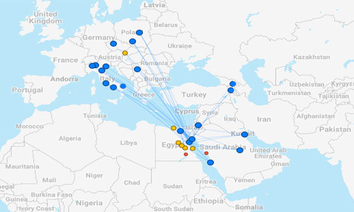 Air Cairo route map