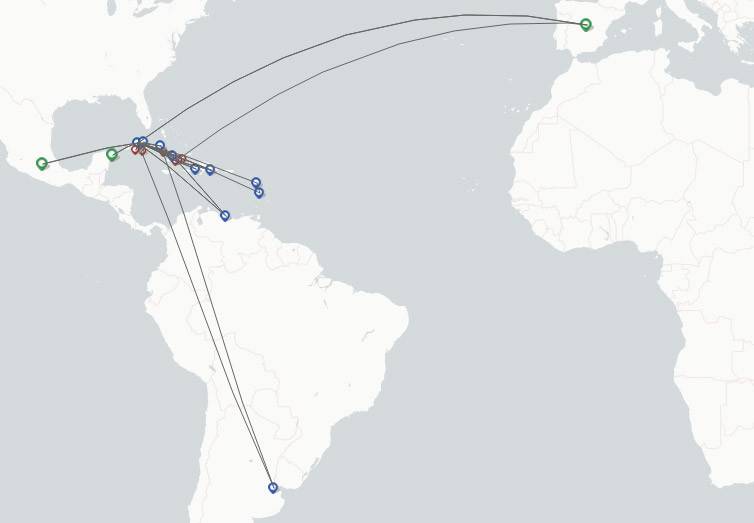 Cubana route map