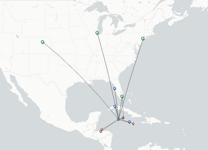 Cayman Airways route map