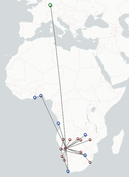 Air Namibia route map
