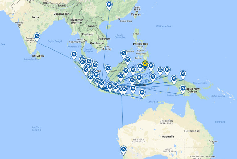 Batik Air route map