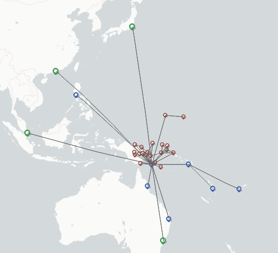Air Niugini Airlines route map