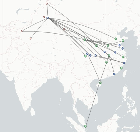 Urumqi Air route map
