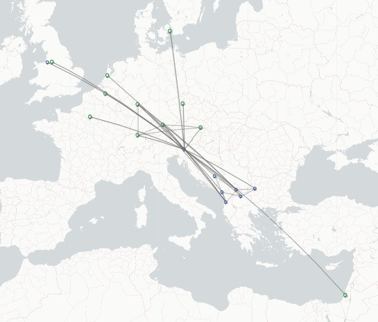 Adria Airways route map